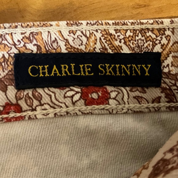 Lucky Brand Patchwork Paisley Charlie Skinny Jeans Women Sz 10 30/29 Boho Hippy - Picture 9 of 14